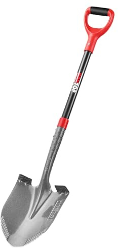 HANTOP Digging Shovel Round Garden Shovel Spade with Fiberglass Handle for Gardening, Landscaping, Digging,Construction, 43 inches