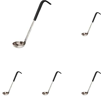 Vogue CD144 Colour Coded Ladle 30ml Stainless Steel Kitchen Cooking Serving Utensil, Black (Pack of 5)