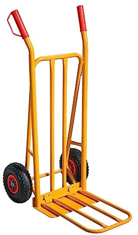 Cofan Carretilla Plegable | Carretilla almacén | Carretilla de Mano | Pala Ancha | Capacidad de Carga máxima: 300 kg | Ruedas neumáticas | Peso: 12 kg | Medidas: 1160 x 510 x 780 mm