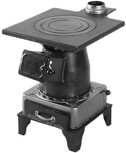 BBAUER Cocinas de Leña, Estufa de Leña Hierro Fundido, Cocina de Leña Portatil, Estufa de Leña para El Hogar, Tienda de Campaña, Calefacción, Cocina