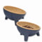 Pet Trading Post Set of 2 Cat Bowls or Kitten Bowls. Tilted Raised Cat Food Bowl with Stand for Wet Food, Kibbles or Water. 15cm Diameter Bowl (Yellow)