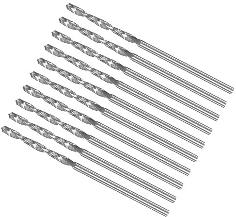 CoCud Micro Taladro Brocas, 1,7mm Diámetro 43mm Total Longitud, 6542 Alta Velocidad Acero Totalmente Rectificado Brocas Helicoidales - para Cobre Metal Madera, 10uds