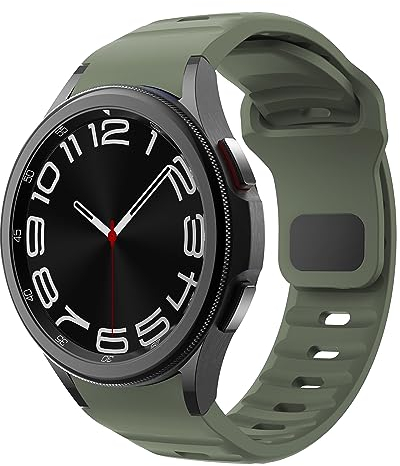 Robustes Armband für Samsung Galaxy Watch 7/6/5/4 Armband 44mm 40mm/Watch 6 Classic 47mm 43mm/Watch 5 45mm/Watch 4 Classic 46mm 42mm/FE,Sport Silikon Kein Zwischenraum Band für Samsung Watch 6 5 4 7