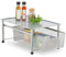 Relaxdays Schubladenregal mit Korbauszug Estante Organizador, Estantería Apilable Oficina, Metal, Baño, Cesta Extraíble 19 x 28 x 42,5 cm, Plateado, Acero