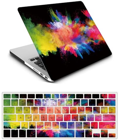 Coque Compatible avec Macbook Air 13 Pouces Modèle A2337 M1 A2179 A1932 2020 2019 2018 avec Retina Display Touch ID, Plastique Case Rigide Housse Étui & Protection Clavier, Colorful