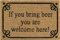 Natural Coir 60cm x 40cm heavy duty doormats with rubber base with funny message (bring beer)