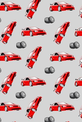 Notebook: Red Sports Car 6x9 120 Paged Lined Notebook