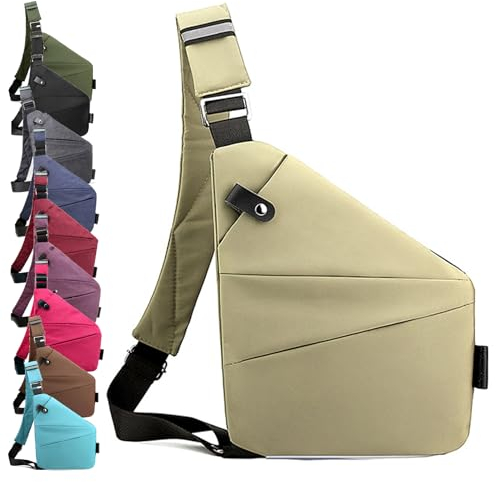 Diebstahlsichere Reisetasche Damen, Diebstahlsichere Tasche Damen, Anti Diebstahl Tasche Damen, Damendiebstahlsichere UmhäNgetasche Damen, Tasche Diebstahlsicher Damen (Khaki,Rechte)