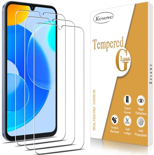 Kesuwe 3 Pièces Verre Trempé pour Samsung Galaxy A25 5G, Anti Rayures | Dureté 9 Film Protection écran, Haut Définition, sans Bulles, Installation Facile
