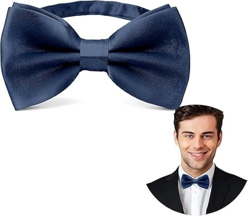 EnithElite Fliege Herren Blau Mit Einstecktuch Set - Anzug Accessoires Für Dunkelblaue Fliegen