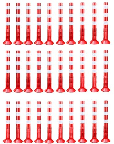 Coni stradali, Paletti delimitazione, Pali Per Il Controllo Del Traffico Alti 75cm, Coni Di Sicurezza In Plastica Flessibili Per Barriere Di Parcheggio Per Strade, Marciapiedi, Scuole E Giardini ( Siz