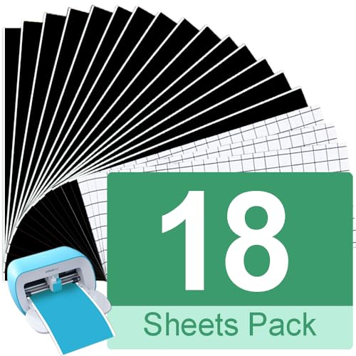 TAOYIO Smart Vinyl Permanent Cri-cut Joy Folie - 14cm*30.5cm Vinylfolie Plotter, Plotterfolie Vinyl Selbstklebend Set für Laptops, Telefone, Wände und mehr Transferfolie Plotterfolie 18 Stück