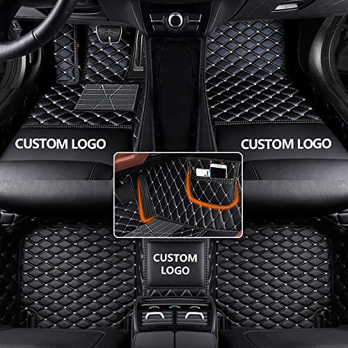 nAutochoose Auto Fußmatten Anpassen für Skoda Superb Scala Oktavia Octavia Rapid Yeti Combi Citigo Karoq Kamiq Kodiaq Fabia Enyaq IV80X/IV Limousine, SUV, rutschfeste Leder-Bodeneinlagen Schwarz Beige