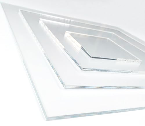 Plaque de Plastique Transparent 50 x 40 cm. Epaisseur 2mm. Plaque Verre Acrylique Transparent. Feuille Plastique Rigide.