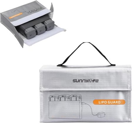 Mini 4K Lipo Battery Bag,Fireproof Explosion-Proof Safety Charging Storage Bag for DJI Flip,Neo,Avata 2,Mini 4 Pro,3 Pro,3 Drone Batteries Charger Hub(L Size for 3 Batteries)