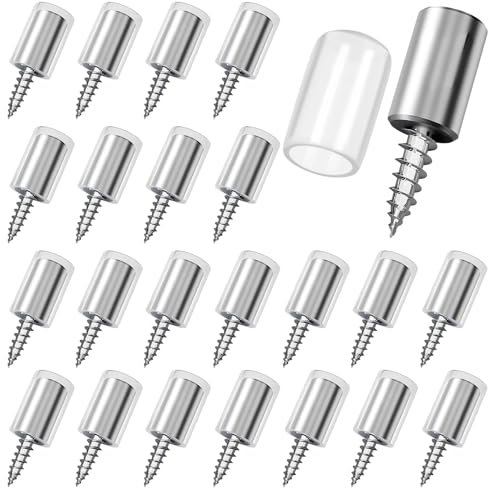 50 Stück Regalbodenträger Schrauben, Einlegeboden Halter Metall 25*7.5mm, Regalbodenhalter für Schrank, Bücherregal, Schrank & Möbel (Transparente Gummimanschette)