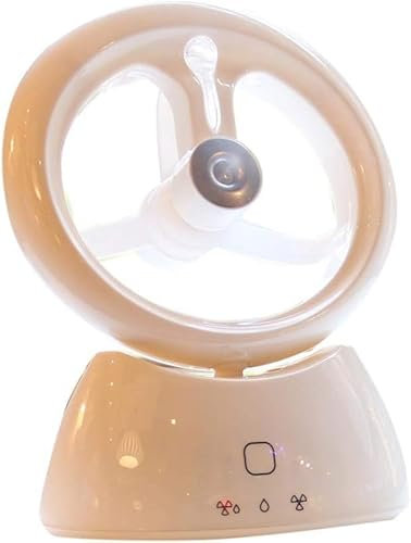 Ventilador de mesa, Ventilador de mano con pulverizador, mini ventilador de escritorio pequeño creativo, ventilador eléctrico operado por USB, ventilador de enfriamiento portátil con humidificador de