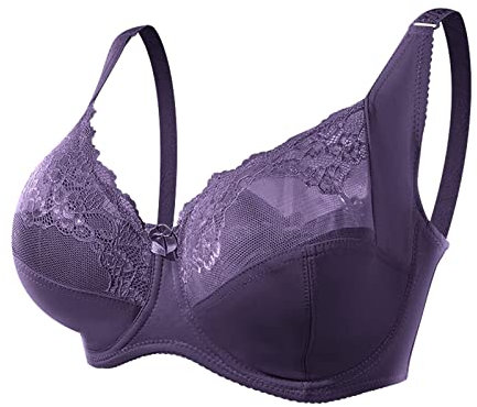 SRTUMEY Sport-BHS für Damen, Damen Push Up BH Komfort BH Damen Border Large Sexy Unterwäsche in Europa und Amerika G Cup Large Lace Thin Stahlring und Doppelbrust-BH Tank Top