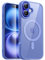 JETech Magnetic Case for iPhone 16 Plus 6.7-Inch Compatible with MagSafe, Shockproof Phone Bumper Cover, Solid Color Matte TPU Frame, Anti-Scratch Clear Back (Ultramarine)