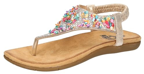 2Go Fashion Damen 8018-832 Flache Sandale, Gold, 41 EU