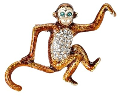 Kreative Persönlichkeit Tropföl Affe Brosche Legierung Strass Tier Pin Corsage