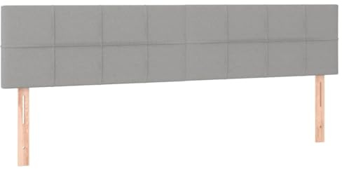 Myheimly Kopfteil Bettkopfteil mit Holzbeinen, Höhenverstellbar Polsterkopfteil für Bett, Betthaupt Bettzubehör Schlafzimmere 2 STK. Hellgrau 90x5x78/88 cm Stoff Niedrig