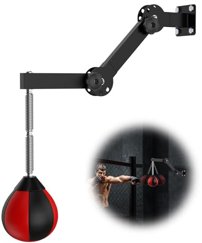 IMAYCC Bolsa de Boxeo de Speedball, Altura Ajustable y Plegable, Saco de Boxeo Colgante, Soporte de Pared para niños, Adolescentes y Adultos, para Entrenamiento en el Gimnasio en casa, etc.