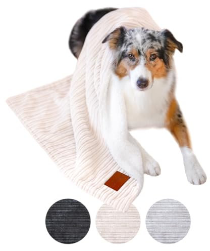 WahreTierliebe® Cozy Kuscheldecke für Hunde, Waschbar & Pflegeleicht - Idealer Überzug fürs Hundebett, Sofa, Auto & Möbel - Warmes, doppelseitiges Design