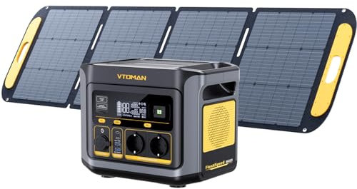 VTOMAN FlashSpeed 600 Estación de Energía Portátil con Panel Solar 220W - 499Wh/600W(1200W Pico) Generador Solar con Batería LiFePO4, 80% Carga Rápida en 1H, Salida USB-C de 100W Para Camping, Fiestas
