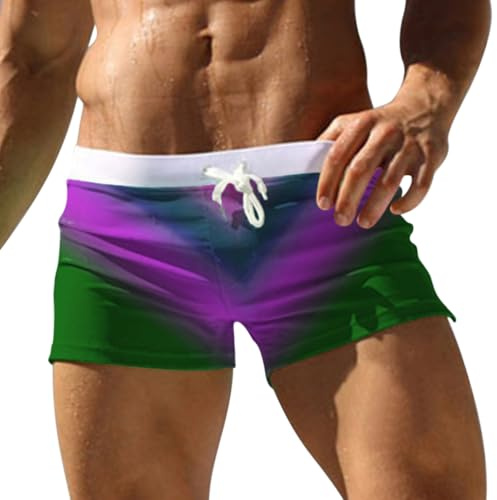 Oanviso Maillot de Bain Serrés pour Hommes avec Poche Zippe Boxer Trunks Shorts Shorts de Sports Nautiques avec Cordon de Serrage Classiques Couleur Unie Surf Shorts Swimpants E02 XXL