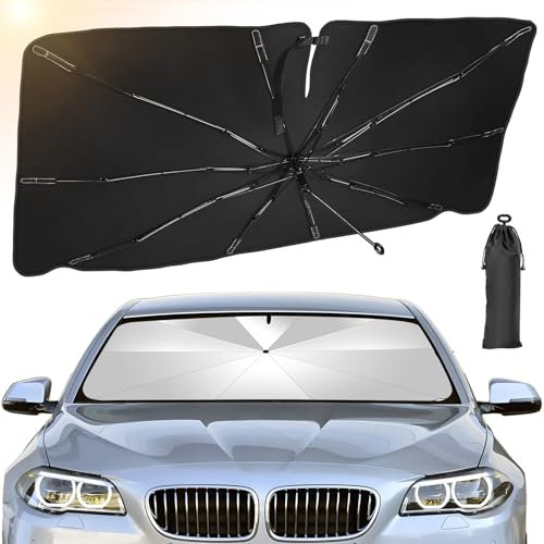 BITOYO Sonnenschutz Auto Frontscheibe 135×73cm, Auto Sonnenschutz Frontscheibe Innen, UV-Schutz Windschutzscheibe Sonnenblende Faltbare Frontscheibenabdeckung, Sonnenschirm für meisten Autos