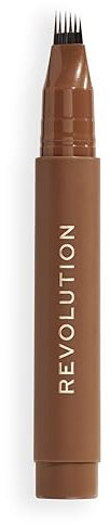 Revolution Instant Brow Hair Pen, Präzisions-Applikator für Haarähnliche Striche, Langanhaltender Augenbrauenstift, Warmes Braun, Tierversuchsfrei & Vegan, 1,8 ml