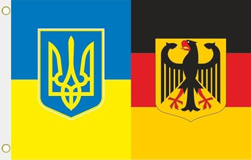 U24 Bandiera Ucraina Stemma Germania aquila bandiera di isso 90 x 150 cm