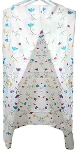 JZLEJC 39x79 runder Blumenduschvorhang - 360 ° wasserdichtes Polyester mit Reißverschluss und innerer Tasche