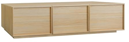 sweeek - Mobile TV decoro legno 3 ante naturale 180 cm L 180 x P 43 x H 45 cm - Kuba