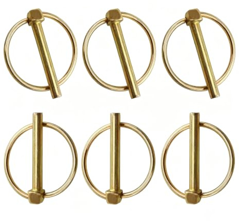 Klappsplinte 6 Stück,Klappstecker Sortiment,10 mm x 70mm Klappsplint | mit Ring Klappsplinten, Runde Splintbolzen Splinte, Verzinkter, Sicherungssplint, für Boot, Anhänger, Rasenmäher