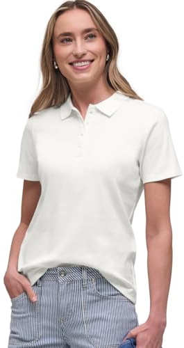 Street One Kurzarm Poloshirt in Rippstruktur Off White 36
