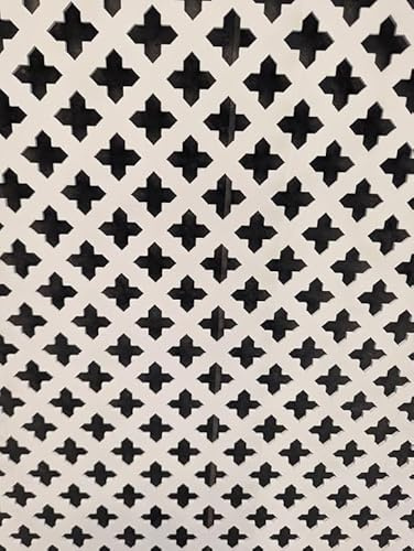 Radiator Cabinet Wall Decorative Screening-Grille- Perforated 3mm Thick MDF Cross Panel (Size 620mm x600mm) KZ2 Pattern Primed White