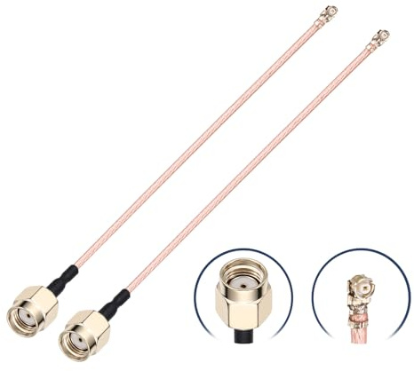 sourcing map 2 Pcs U.F.L1 to RP-SMA Male Coax Cable, 4''/10cm SMA Male to IPX MHF1 RG178 Coaxial Cable for Wireless Routers Antenna Mini PCI Wi-Fi Radios