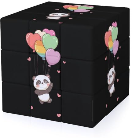 Panda und Regenbogen Herz Luftballons Lustige 3D Puzzles Speed Cube für Erwachsene