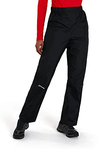 Berghaus Damen Deluge Wasserdicht Überhose, Langlebige, Bequeme Regenhose, Schwarz, 36 EU Standard (31 Zoll)