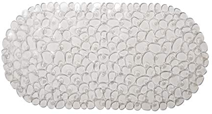Croydex AG300032 Pebbles Non-Phthalate Slip-Resistant PVC Suction Bath Mat, Clear, 70 x 35cm