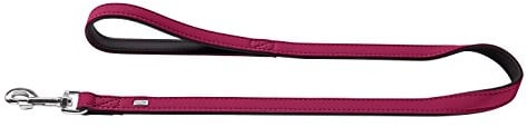 HUNTER SOFTIE Führleine für Hunde, Kunstleder, mit Handschlaufe, 1,5/110 cm, himbeer