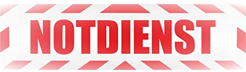 INDIGOS UG - Magnetschild Auto Notdienst mit Rahmen 45 x 12 cm reflektierend - Magnetfolie LKW Truck Transporter Baustellenfahrzeug Firmenwagen - flexibel abnehmbar, wetterfest