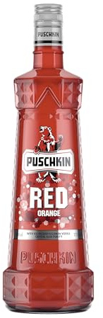 Puschkin | Red Orange | Fruchtig-herber Genuss mit Blutorange | Pur, auf Eis oder gemixt mit Energy-Drink oder Orangensaft | 1L | 17,5% Vol.