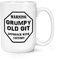 Warning Grumpy Old Git Caution 15oz Large Cup Mug