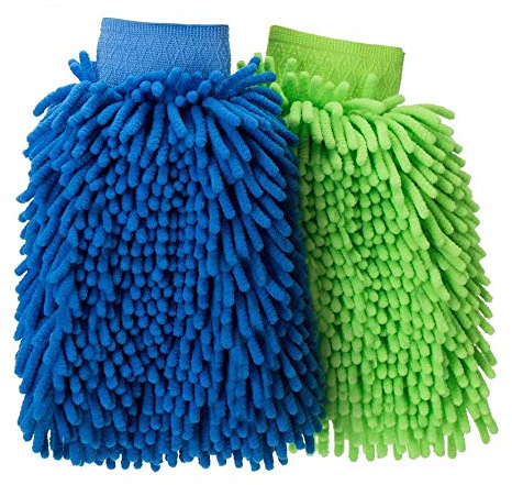 FMS Mikrofaser Auto Waschhandschuh Reinigung Handschuh Weich No Scratch Chenille Fingers für Motor Bus Truck 2 Stück