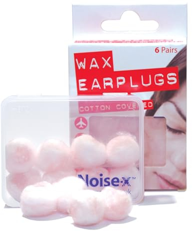 Noise-X Ohrstöpsel Wachs Baumwolle 6 Pr
