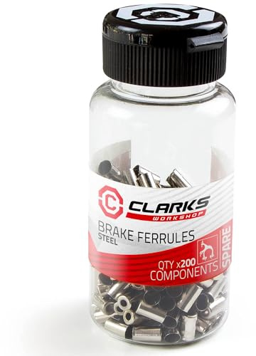 Clarks Cycle Systems Chrome Steel Brake Cable Outer Ferrules, Silver, Dispenser Pot of 200