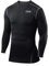 TCA Men Long Sleeve Compression Shirt, Athletic Workout Sports Undershirt Base Layer Top - Black, L